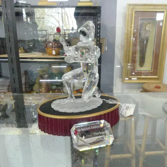 SWAROVSKI HARLIQUIN FIG & STAND H130MM