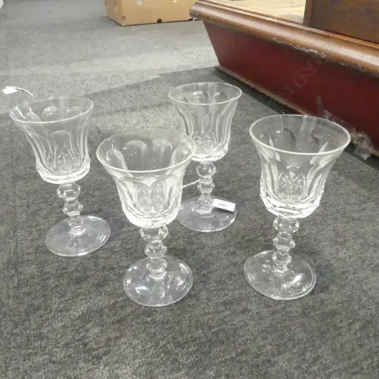 4 WATERFORD CRYSTAL GOBLETS H160MM & VASE H180MM PLUS BOXES
