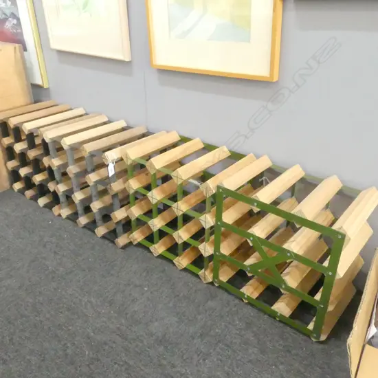4  3 x 3 WINE RACKS 2 different types holding total 36 bottles
