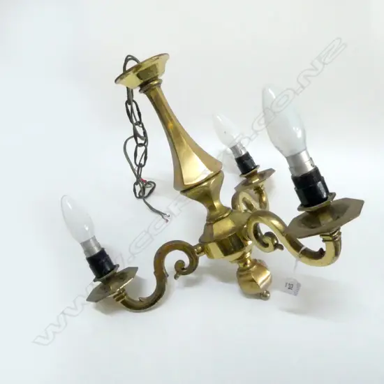 SOLID BRASS 3 BRANCH CENTER LIGHT H370MM