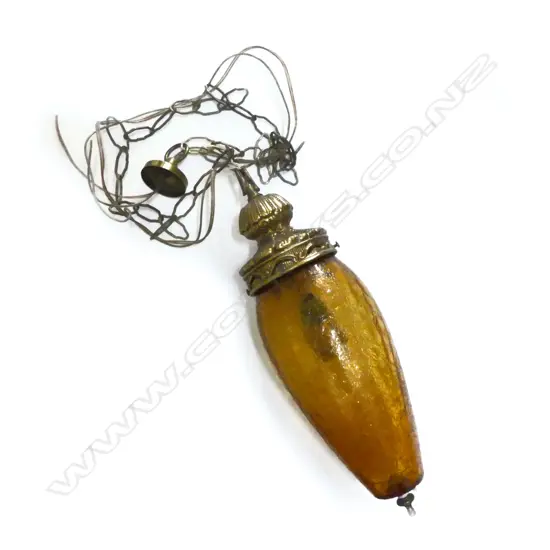 ITALIAN AMBER GLASS HANGING LAMP L440MM