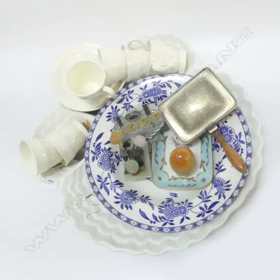 B/W BOWL, MINI JADE TREE, E/P, WEDGWOOD 'ETRURIA' C/S etc