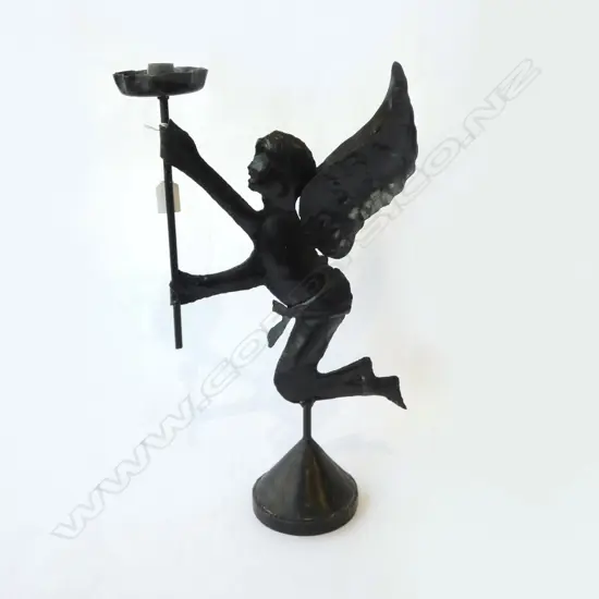 REVOLVING METAL ANGEL FORM CANDLESTICK H.520mm