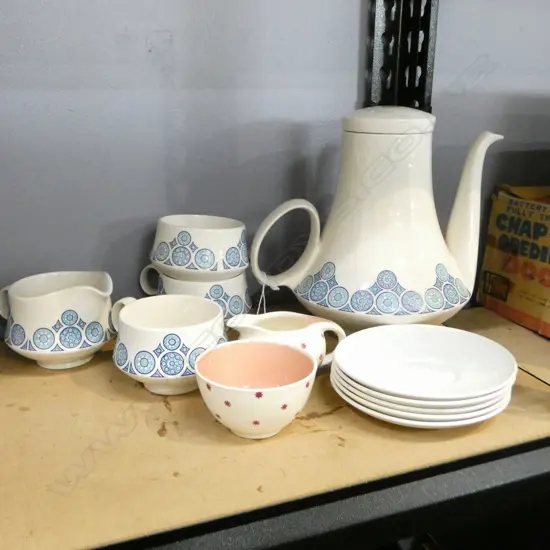 CARLTONWARE 3 PLACE PART TEA SERVICE + 2 BURLEIGH WARE