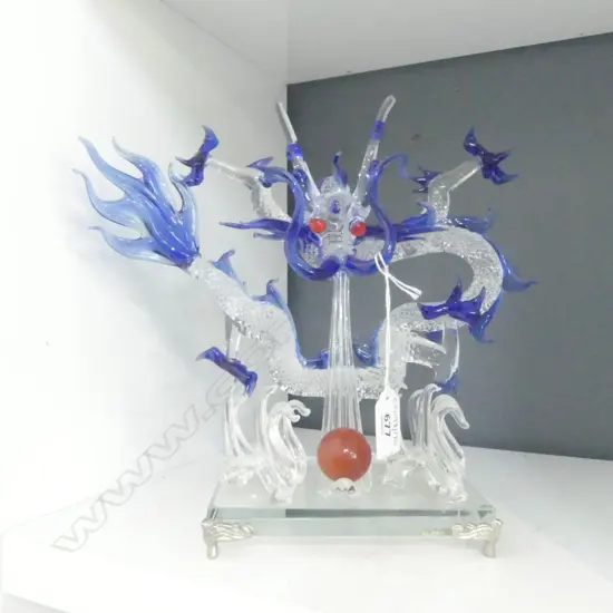 HAND BLOWEN GLASS DRAGON H270MM