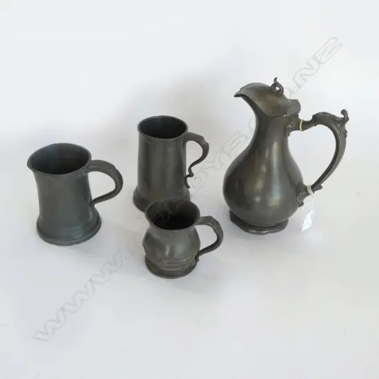 PEWTER JUG, MEASURE + 2 PINTS