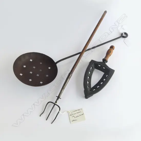 IRON STAND, TOASTING FORK L.590mm, CHESTNUT ROASTER