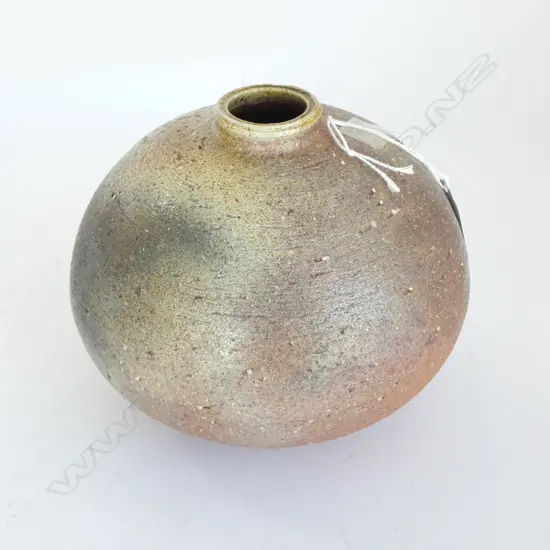 JAPANESE SIGNED SHIGARAKI POTTERY VASE compressed ovoid form. H.130mm. Dia.165mm