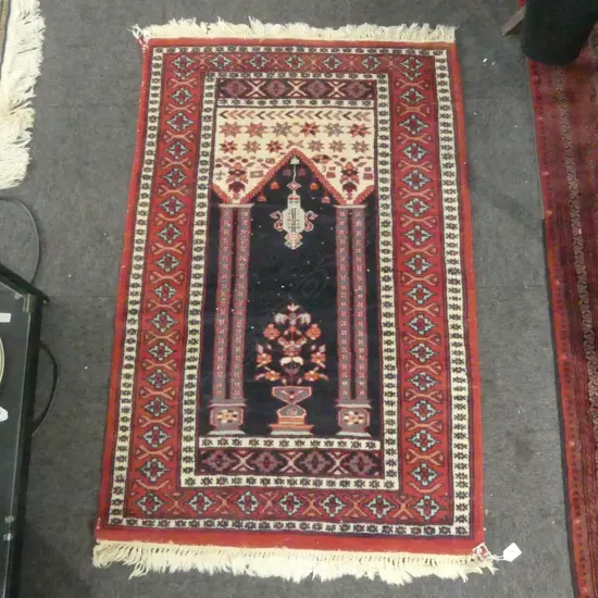 HAMADAN H/KNOTTED PRAYER RUG 1250 X 815mm