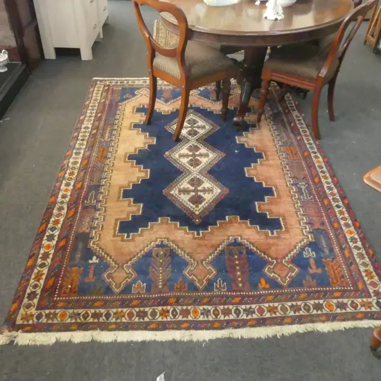 LARGE PERSIAN RUG, BLUES PINKS & IVORY, 2240 x 1620mm