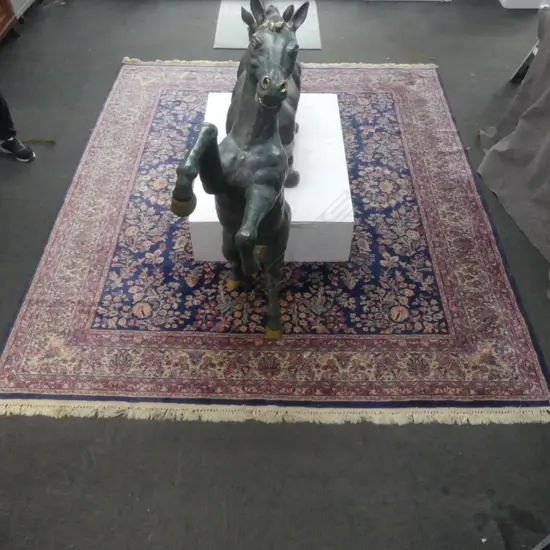 Note: description changed...LRG MACHINE KNOTTED PERSIAN STYLE WOOL RUG 3000 x 2500mm with some paint marks