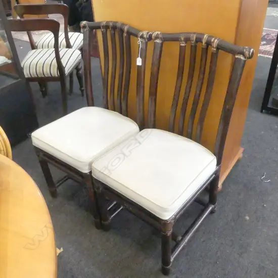 PR. BAMBOO CHAIRS; THE MCGUIRE FURNITURE Co. LABEL TO BASE