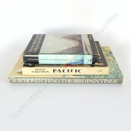 3 CASED BOOKS; PETER MCINTYRE'S 'Pacific', 'Two Hundred Years of New Zealand Ptg' & RAYMOND CHING 'The Bird Paintings'