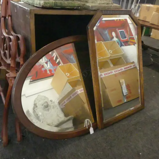 2 VINTAGE MIRRORS: 1 OVAL width 830mm