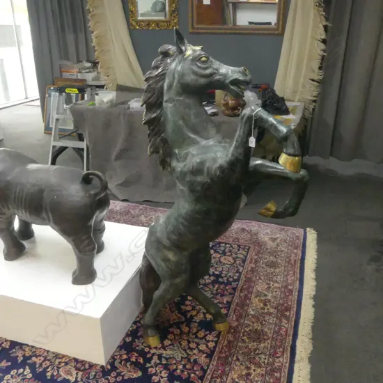 LARGE REARING BRONZE/BRASS HORSE H.1500mm