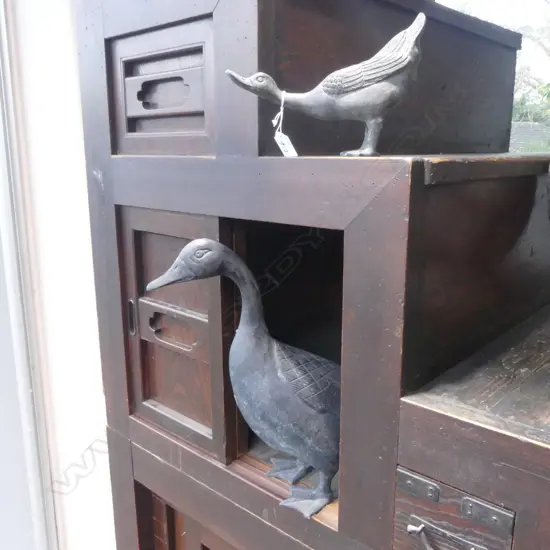 2 HEAVY BRONZE DUCKS H.390 & H.165mm