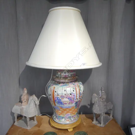 LARGE FAMILLE ROSE GINGER JAR TABLE LAMP H.880mm