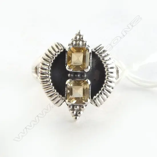 SILVER SET CITRINE RING SIZE U