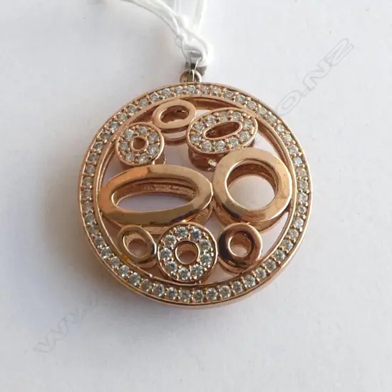 GOLD PLATED OPEN DISC FORM gem stone set multi small discs inside 