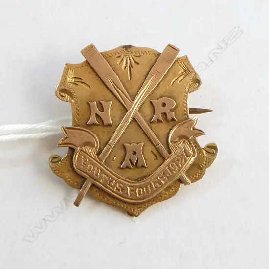 9ct ROSE GOLD MEDALLION 4.62gms 'NRM' rowing assoc. 