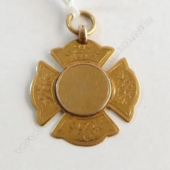 9ct ROSE GOLD MEDALLION 5.75gms SCHOOL PRIZE