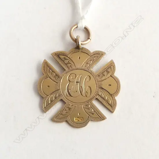 9ct ROSE GOLD MEDALLION 4.81gms 'MUSIC EXAM 1916'