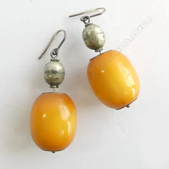 PR ETHNIC SILVER & AMBER? EARRINGS