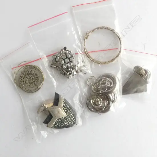 5 PR ASST. DROP EARRINGS & SILVER HOOPS (various sizes)