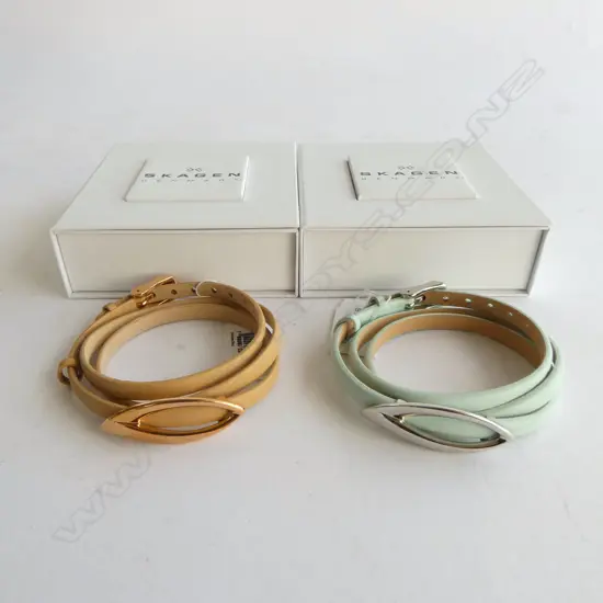 2 SKAGEN TRIPLE WRAP BRACELETS, NEW OLD STOCK