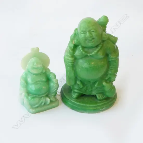 2 CHINESE BUDDHA H.85mm - COMPOSITE GREEN MATERIAL