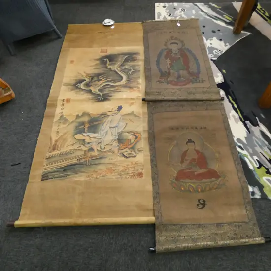 3 JAPANESE SCROLLS