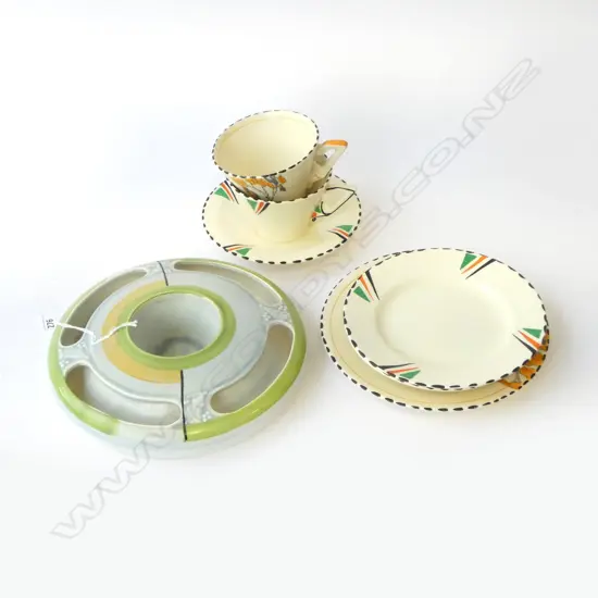 2 DECO BURLEIGHWARE CSPS & BURLEIGHWARE VASE, Dia.200mm