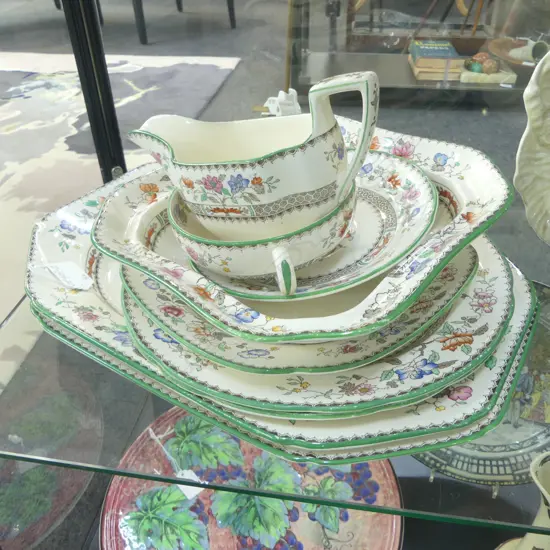 9 PCS COPELAND SPODE 'CHINESE ROSE' PATTERN CHINA