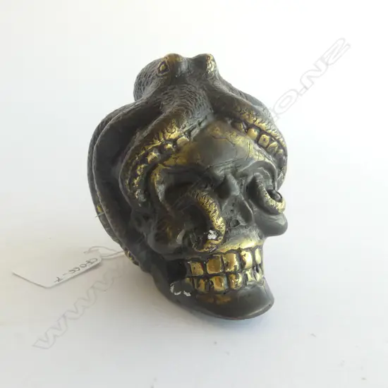 BRASS/BRONZE SKULL OCTOPUS ORNAMENT H.100mm