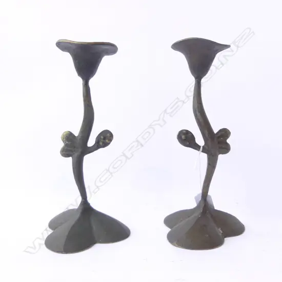 PR MATTHEW VON STURMER CAST BRONZE CANDLESTICKS, H.260mm
