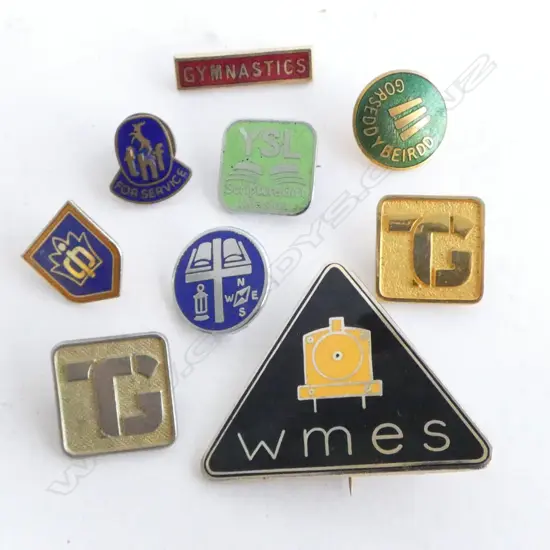 BAG VINTAGE MAINLY GILDED & ENAMELLED ASST LAPEL BADGES