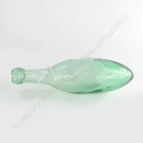 ANTIQUE 'J. GEY AUCKLAND' TORPEDO GLASS BOTTLE. J GREY, AUCKLAND c1870 L.250mm