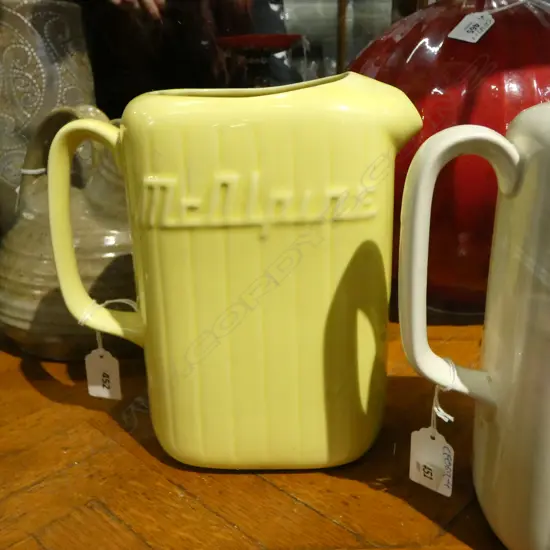 PROBABLY A COPY YELLOW GLAZE MCALPINE JUG H.220mm no mark stamped