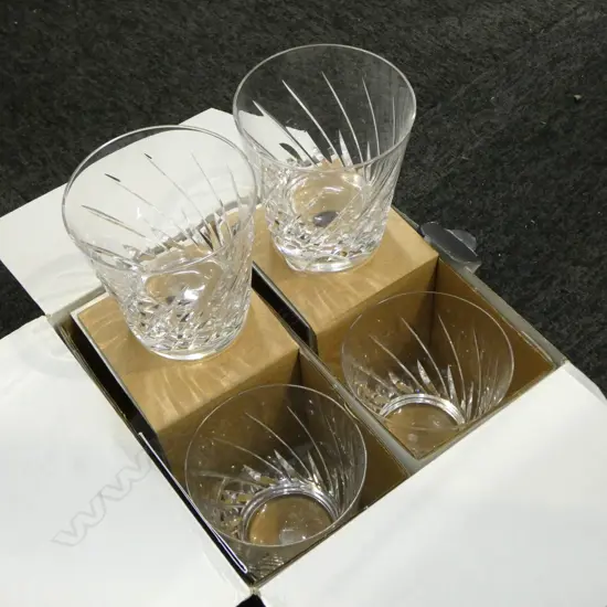 BOXED SET 4 WATERFORD WHISKEY TUMBLERS