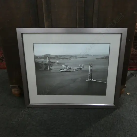 FRAMED PHOTO 'SIRKOSKY 2-42 THROUGH THE GOLDEN GATE 1935' 440x560mm