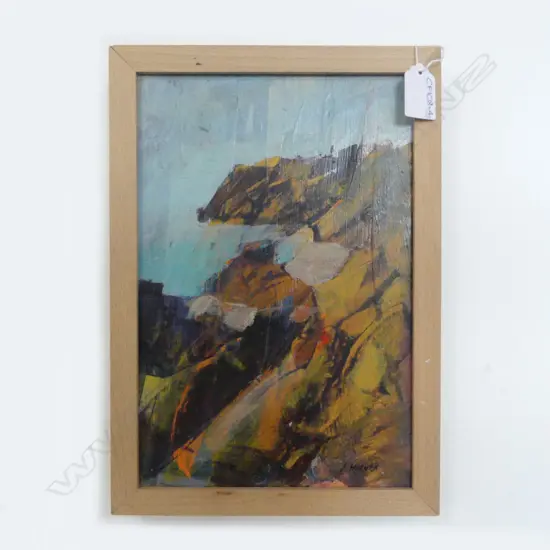 JOHN HORNER 'COASTAL SEASCAPE'; ACRYLIC ON BOARD H.280mm W.185mm