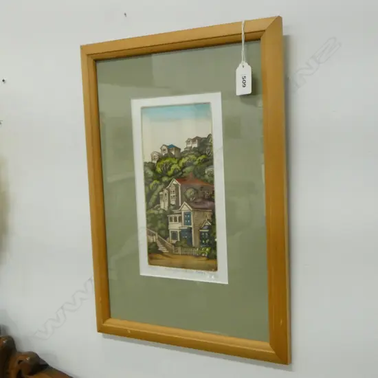 MARY E. TAYLOR, WELLINGTON HILLSIDE, PRINT SIGNED & DATED '03, 230x120mm