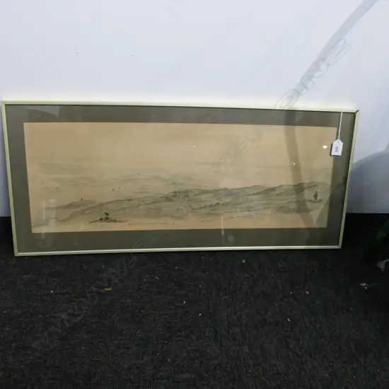 MANUKAU HARBOUR FROM ONEHUNGA TO THE HEADS, PRINT 14/250, FROM THE SCETCHBOOK OF J.P. BACKHOUSE 1871, 240x680mm