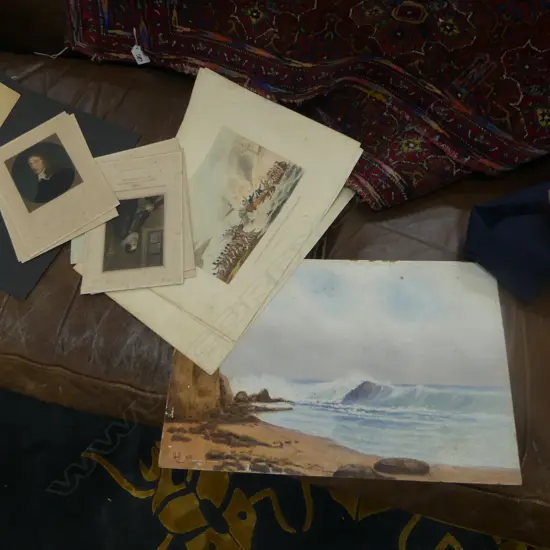 COLELCTION OF BOOKPLATES + PAINTING SIGNED G.B. 300x460mm