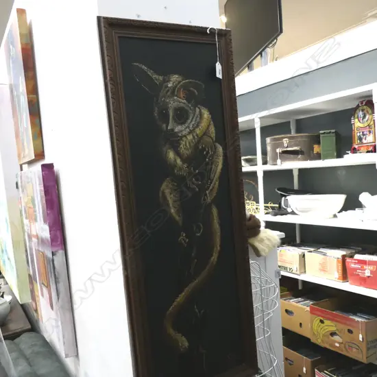 OIL ON BOARD OPPOSSUM H760 W240MM INITIALED