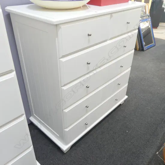 FREEDOM CHEST OF DRAWERS; PAINTED WHITE H.1060mm W.960mm D.505mm