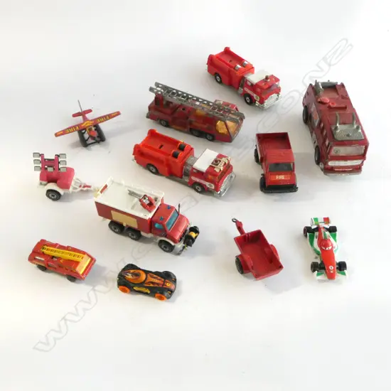ASST VINTAGE TOY FIRE TRUCKS etc (CORGI, MATCHBOX, etc)