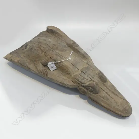 PNG CROCODILE CARVED WOOD CANOE PROW L540MM