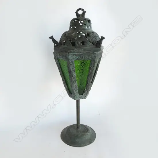 METAL & LEAD GLASS OUTDOOR LAMP H.700mm