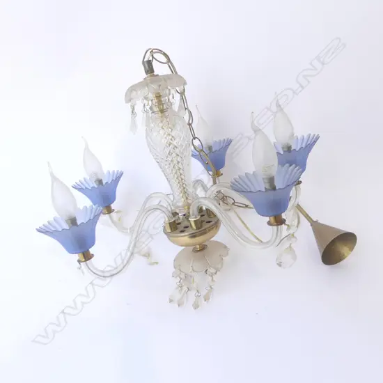 5 BRANCH ITALIAN GLASS CENTER CHANDELIER DIA500MM